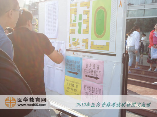 北京信息职业技术学院的传统医师考场指路牌