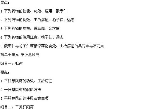 2015年中医执业医师《中药学》考试大纲
