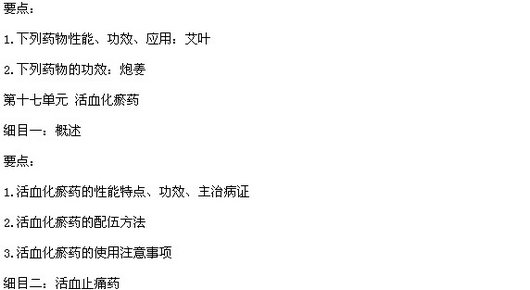 2015年中医执业医师《中药学》考试大纲