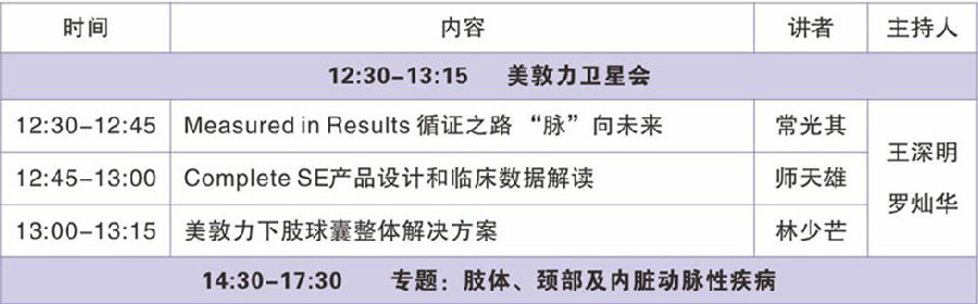 广东省医学会第七次血管外科学学术会议议程安排