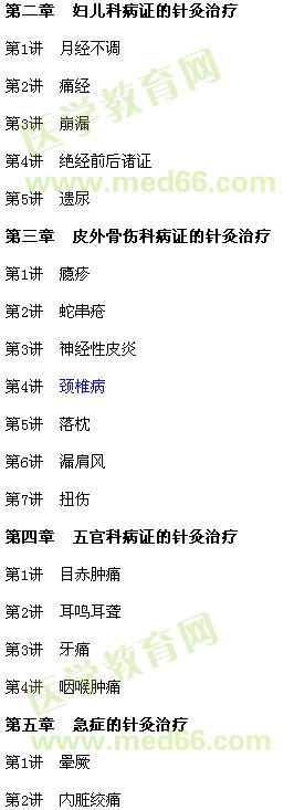 2017年中医执业助理医师针灸学歌诀电子书目录下载入口