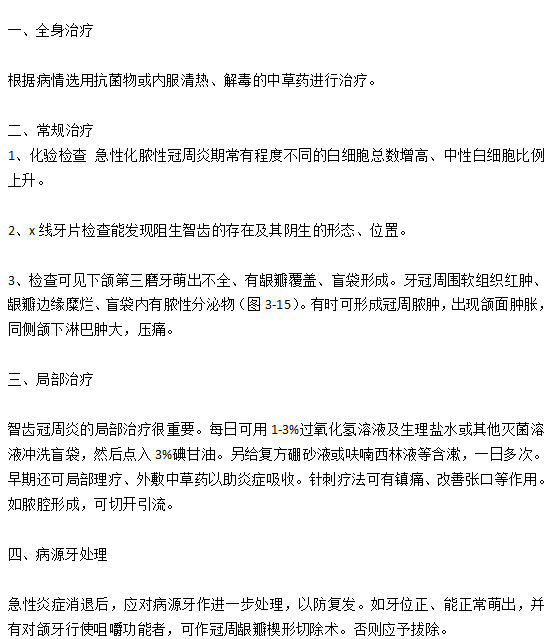 智齿冠周炎的主要治疗方式有哪些？