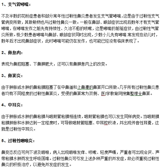 鼻炎患者有可能患上哪些并发症状？