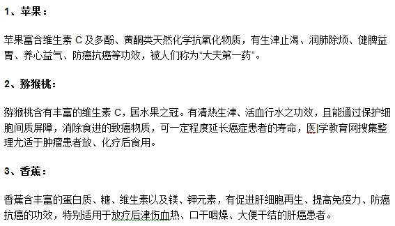 哪些水果对肝癌患者治疗有帮助？