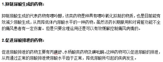 痛风病人临床上常用的药物有哪些？