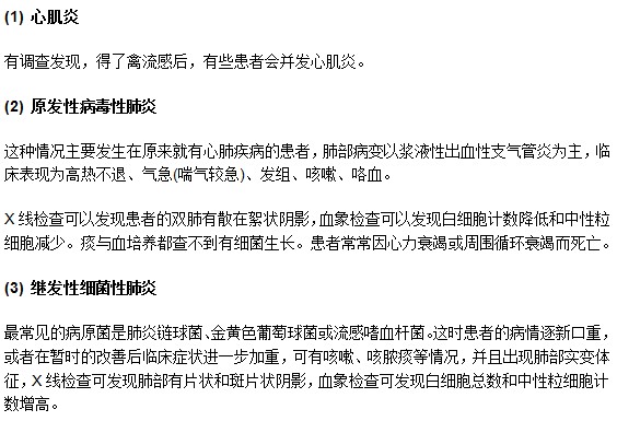 禽流感可能引起下列并发疾病你知道吗？