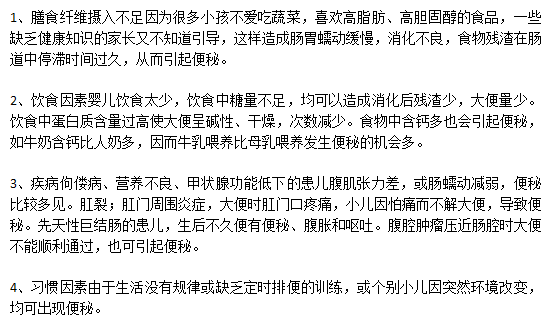 日常生活中易引起小儿便秘的原因有哪些？