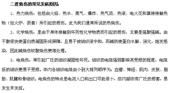 二度烧伤的常见发病原因及预防措施