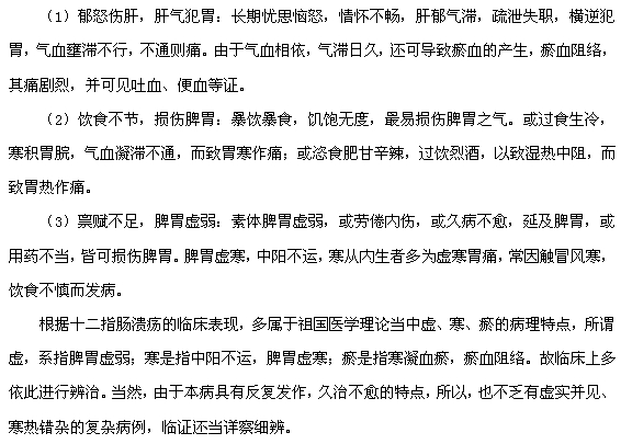 中医对十二指肠溃疡病的认识和治疗原则