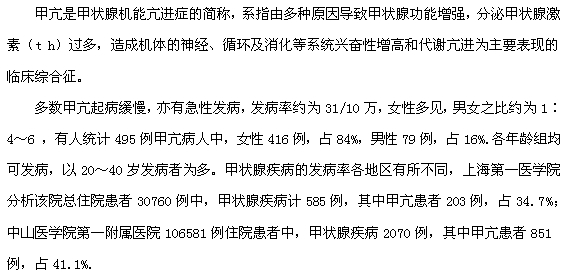 甲亢发病的性别|年龄|地区特征