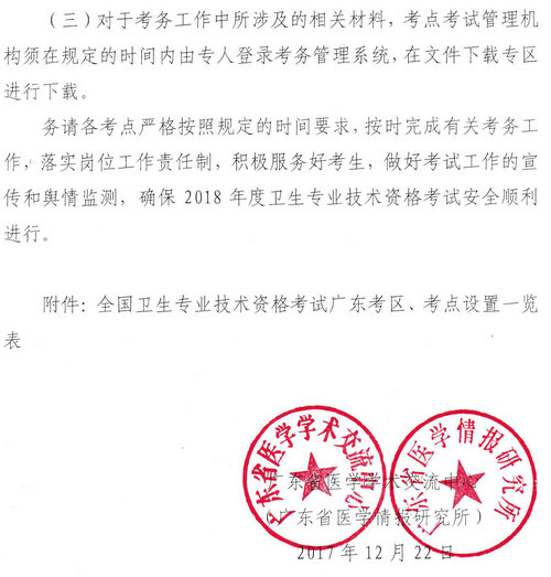 广东省2018年卫生资格网上报名及现场审核通知