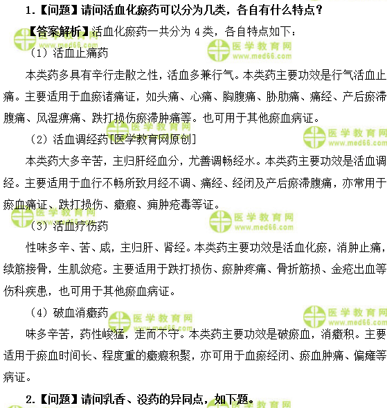 医学教育网初级中药士:《答疑周刊》2018年第48期