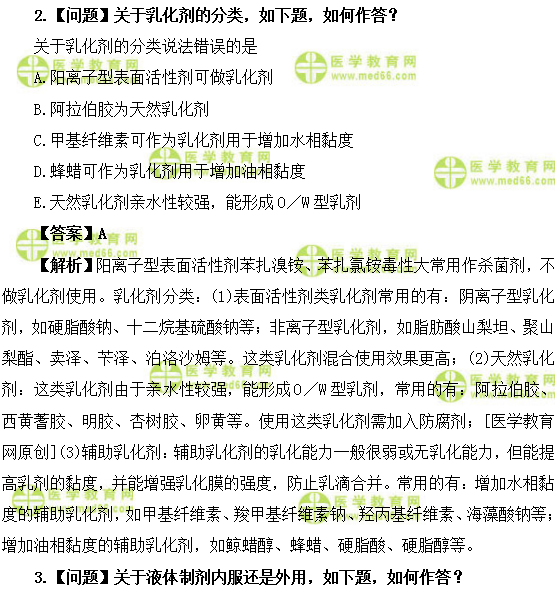 医学教育网主管药师:《答疑周刊》2019年第7期