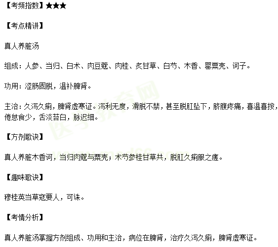 真人养脏汤中医执业医师