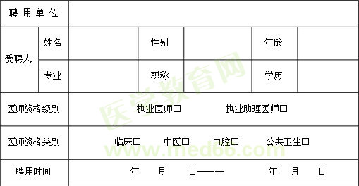 执业医师聘用证明