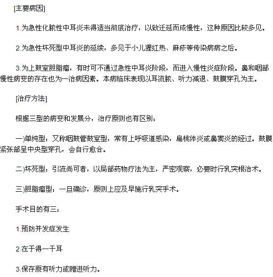 慢性化脓性中耳炎是中耳疾病的一种