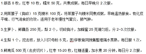 有没有针对老年性肺气肿的饮食疗法？