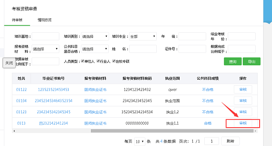 江苏省住院医师规范化培训结业考核申请医院/基地管理员端审核流程4