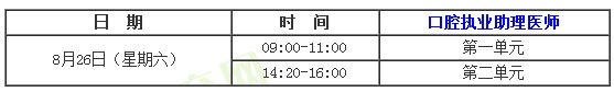 2017年口腔助理医师考试时间