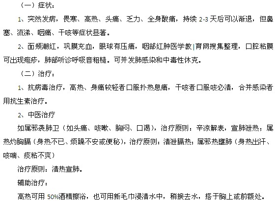 流行性感冒的症状及治疗方法