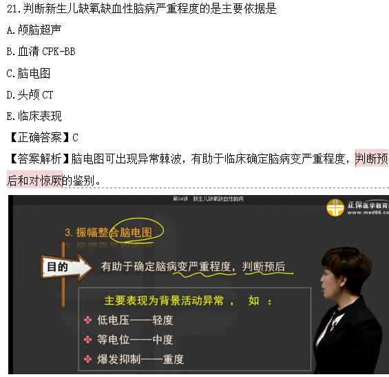 医学教育网课程vs2018年临床执业医师试题图文对比第四单元（3）