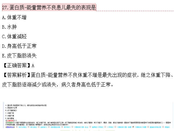 医学教育网课程vs2018年临床执业医师试题图文对比第四单元（3）