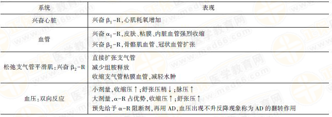 肾上腺素药理作用 