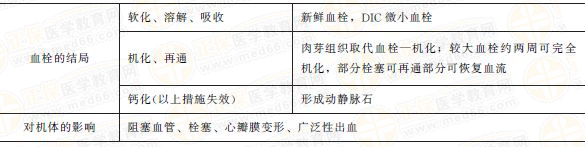 血栓的结局和对机体影响 