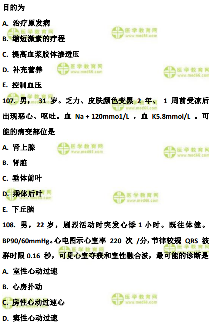 2019年临床执业医师笔试高频试题第一单元（6）